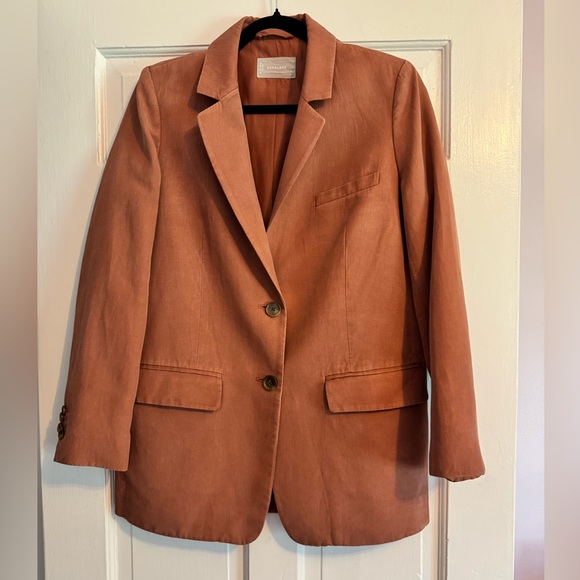 Everlane Jackets & Blazers - Everlane The Oversized Blazer, Light Rust/ Salmon Pink, Linen Blend, Sz 4, EUC!